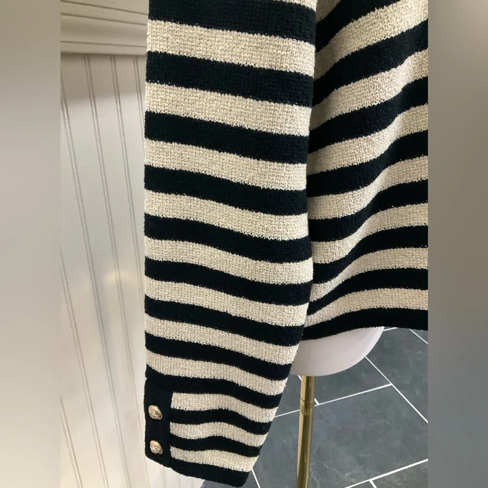 ✨ KUT from the Kloth Black & Beige Stripe Cardigan – XL ✨